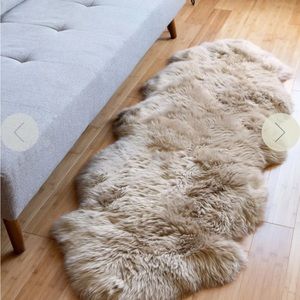 Overland 2-Pelt (2' x 6') Australian Sheepskin Runner Rug Taupe NEW IN BOX